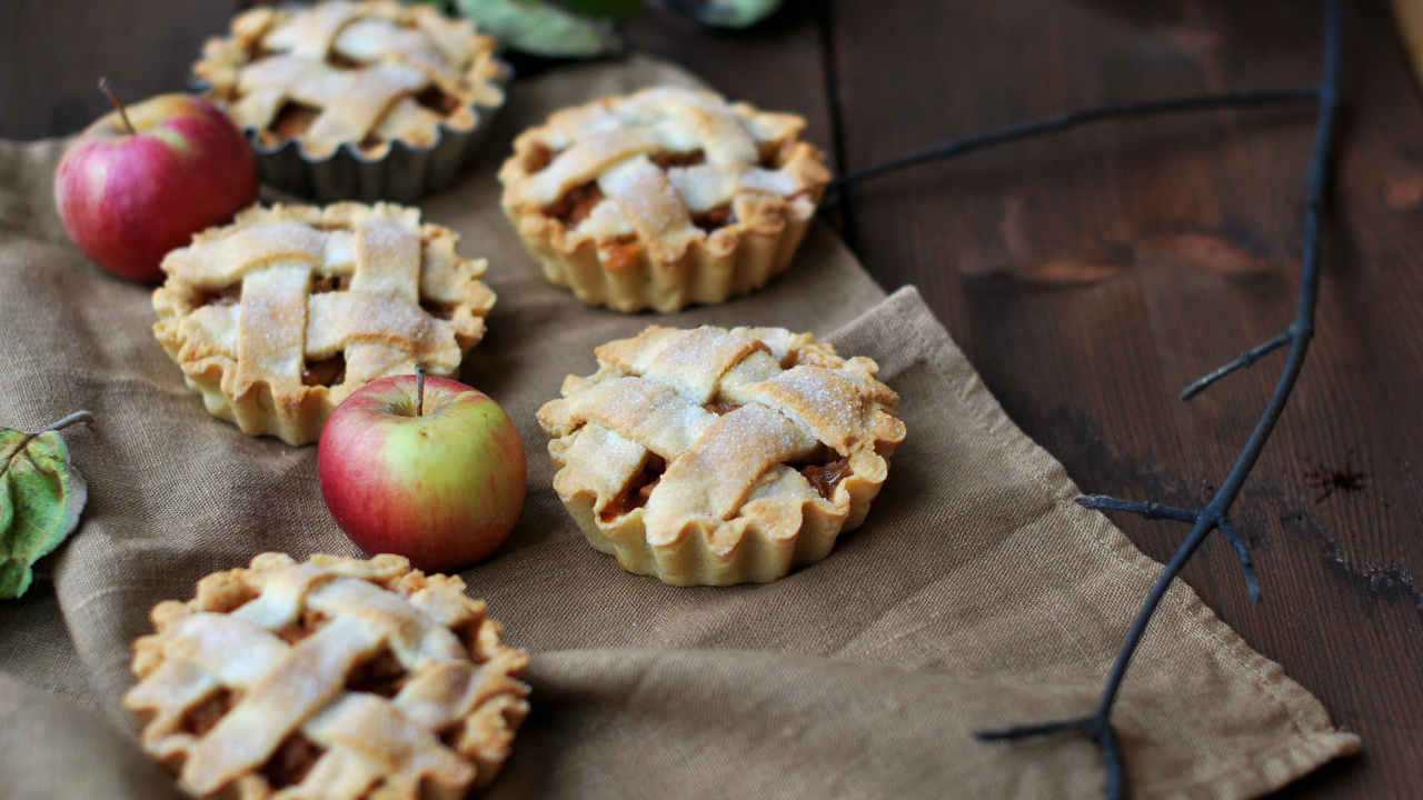 Обои пища, сахарная пудра, apple, выпечка, блюда в разрешении 1280x720