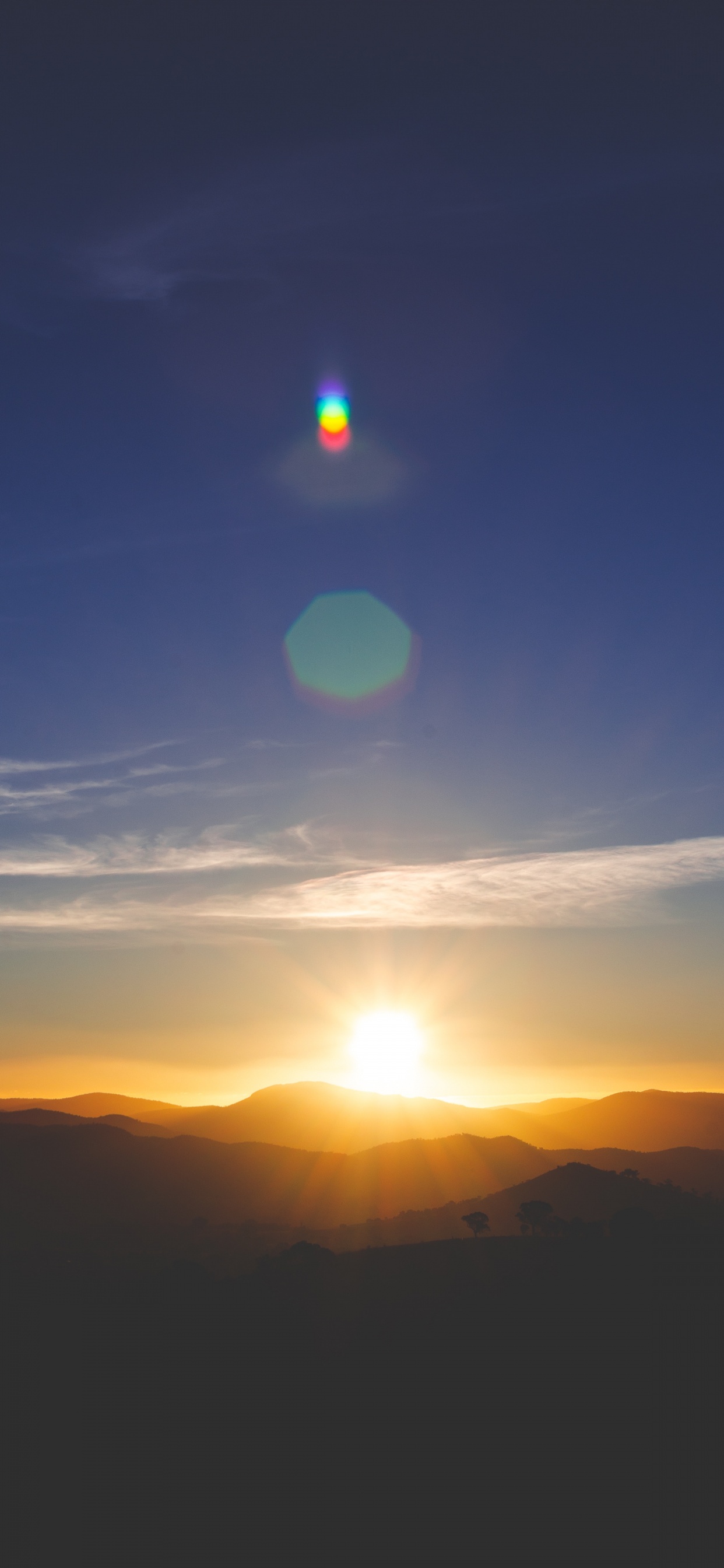 Обои горизонт, закат, восход солнца, атмосфера, солнце в разрешении 1242x2688