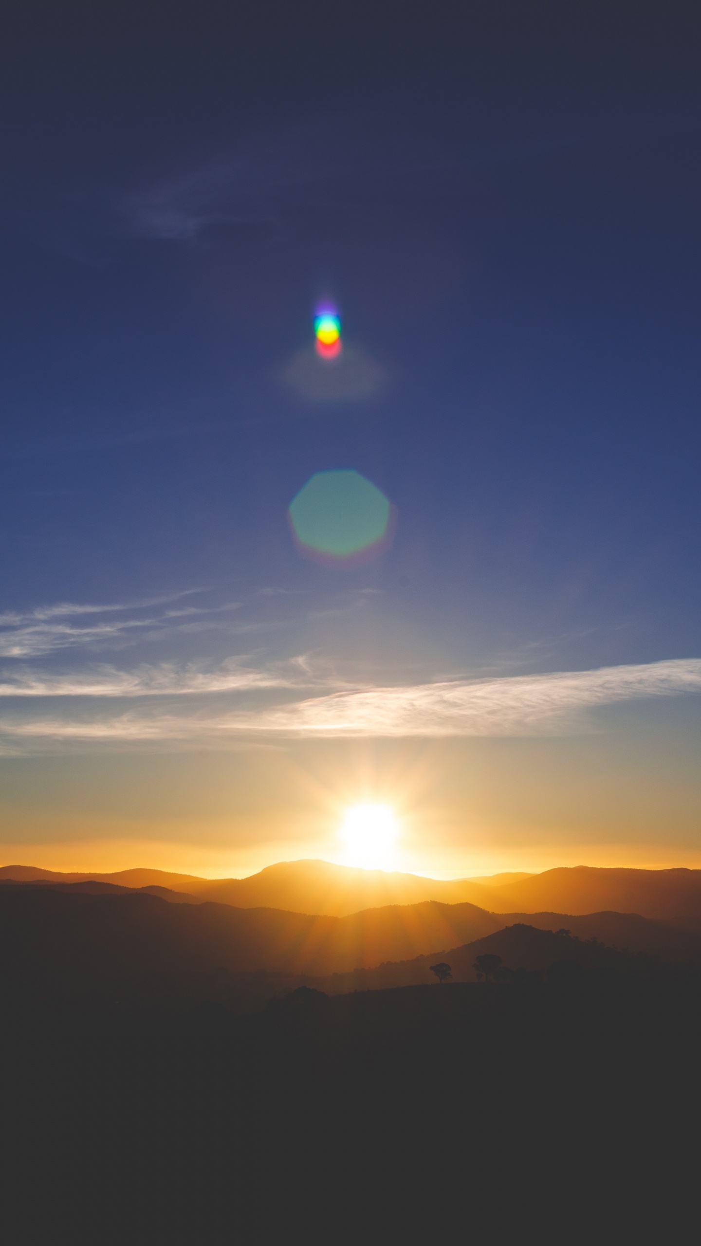 Обои горизонт, закат, восход солнца, атмосфера, солнце в разрешении 1440x2560