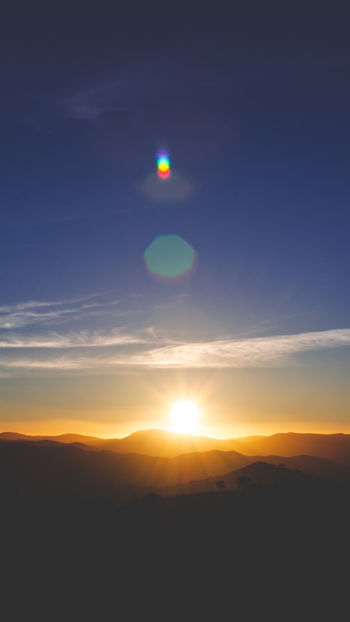 Обои горизонт, закат, восход солнца, атмосфера, солнце в разрешении 720x1280