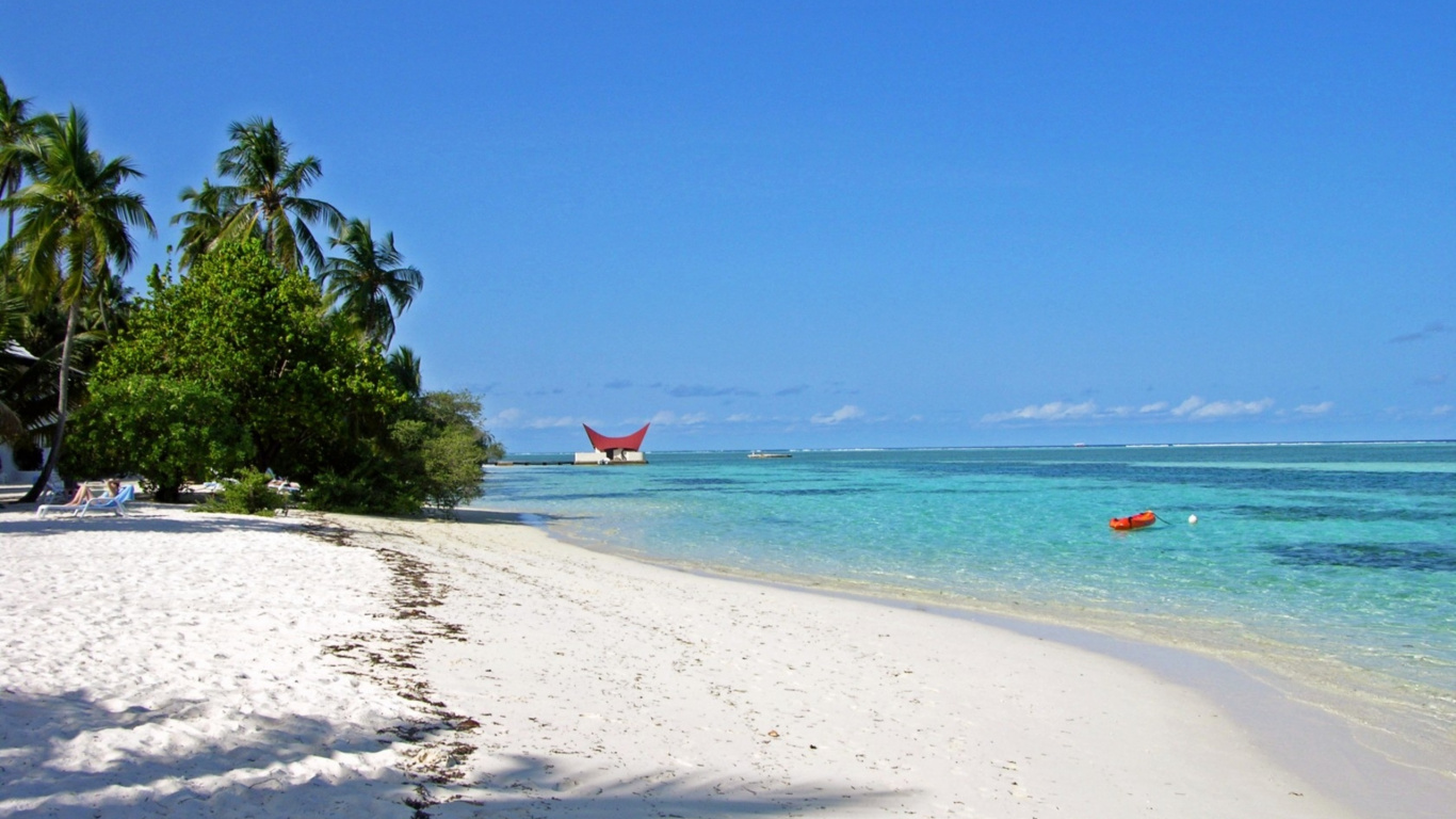 Обои пляж, Остров, водоем, море, берег в разрешении 1366x768