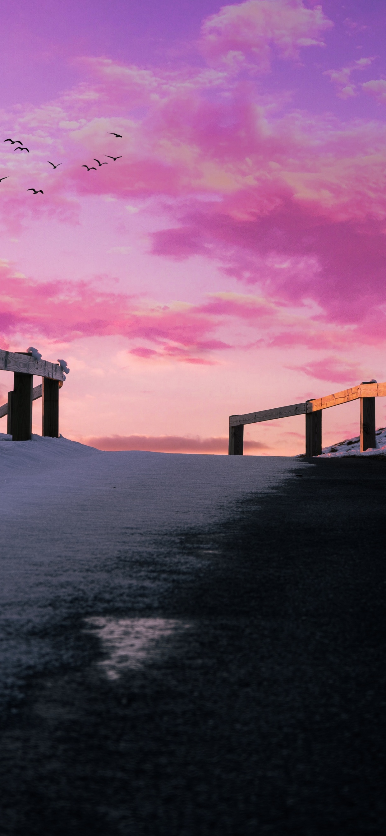 Обои эстетика, природа, природный ландшафт, облако, вечер в разрешении 1242x2688