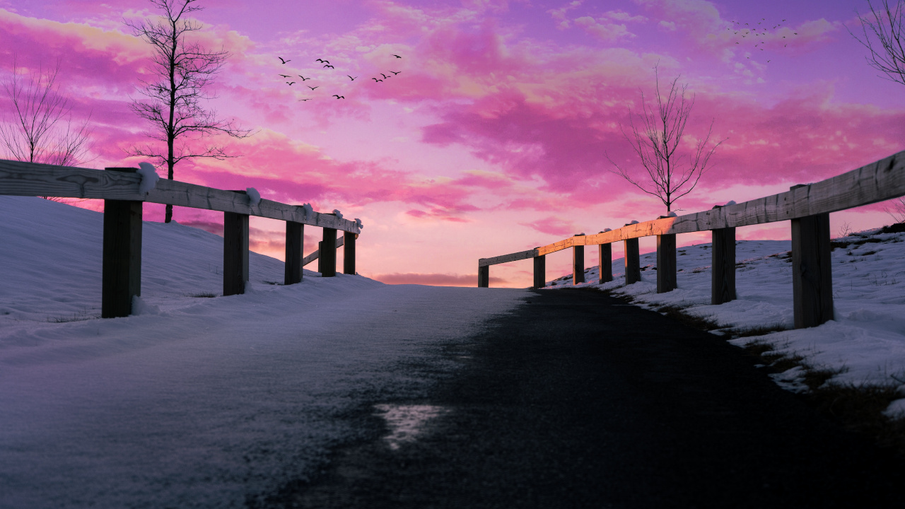 Обои эстетика, природа, природный ландшафт, облако, вечер в разрешении 1280x720