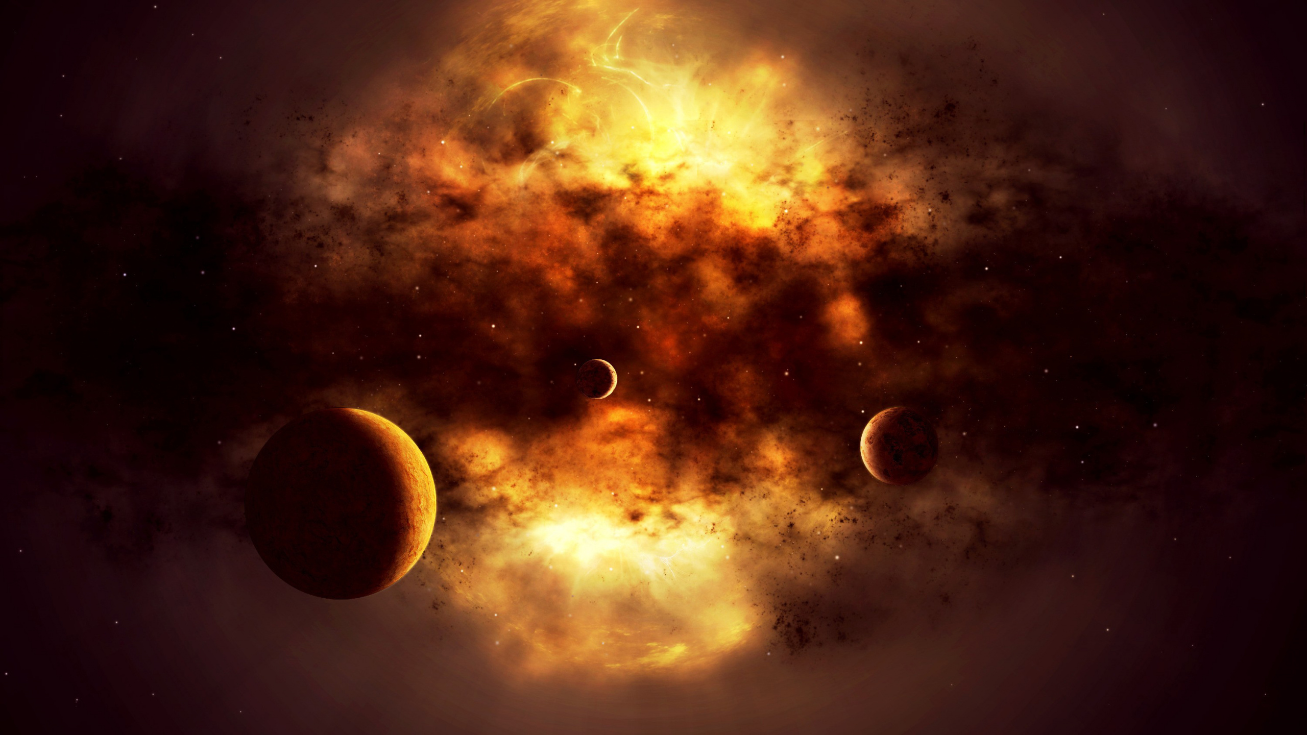 Обои космическое пространство, атмосфера, астрономический объект, космос, туманность в разрешении 2560x1440