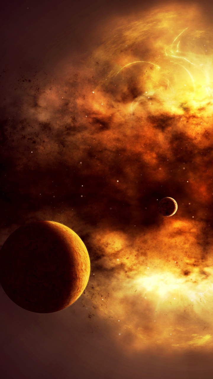 Обои космическое пространство, атмосфера, астрономический объект, космос, туманность в разрешении 720x1280