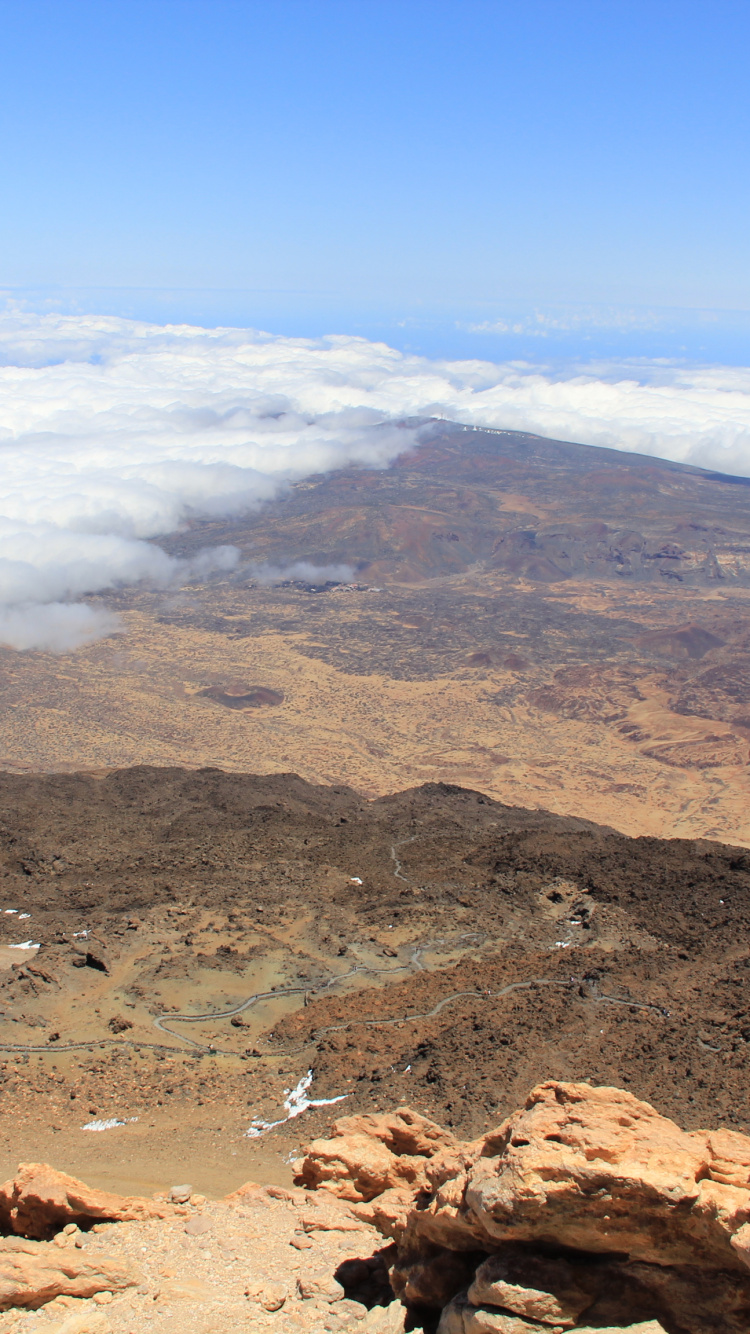 Обои национальный парк Тейде, плато, горный хребет, нагорье, горный рельеф в разрешении 750x1334