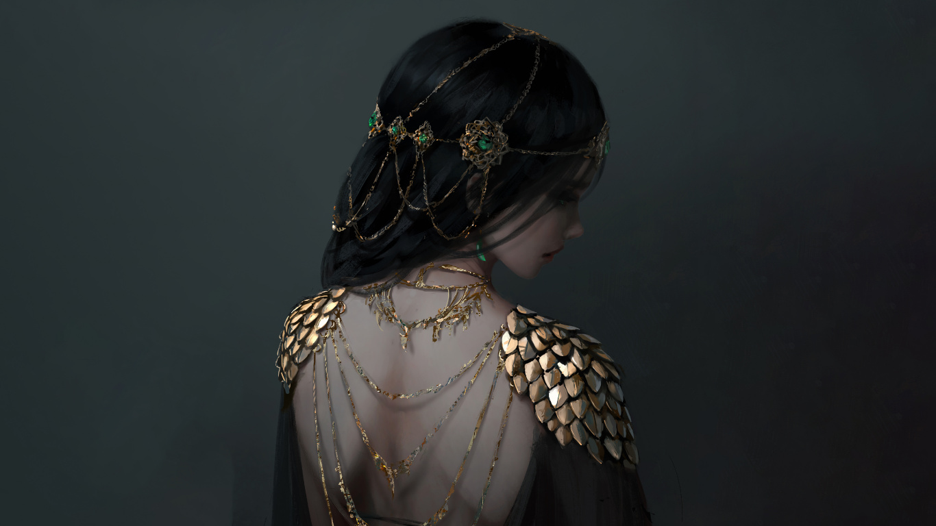 Обои волосы, красота, плечо, прическа, фэшн в разрешении 1366x768