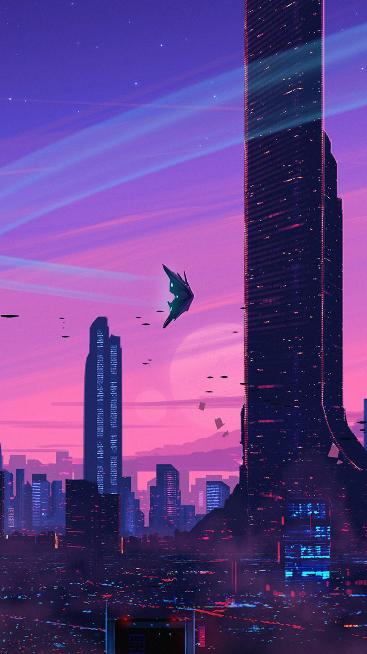 Обои башня, город, городской пейзаж, вышка, городской район в разрешении 750x1334