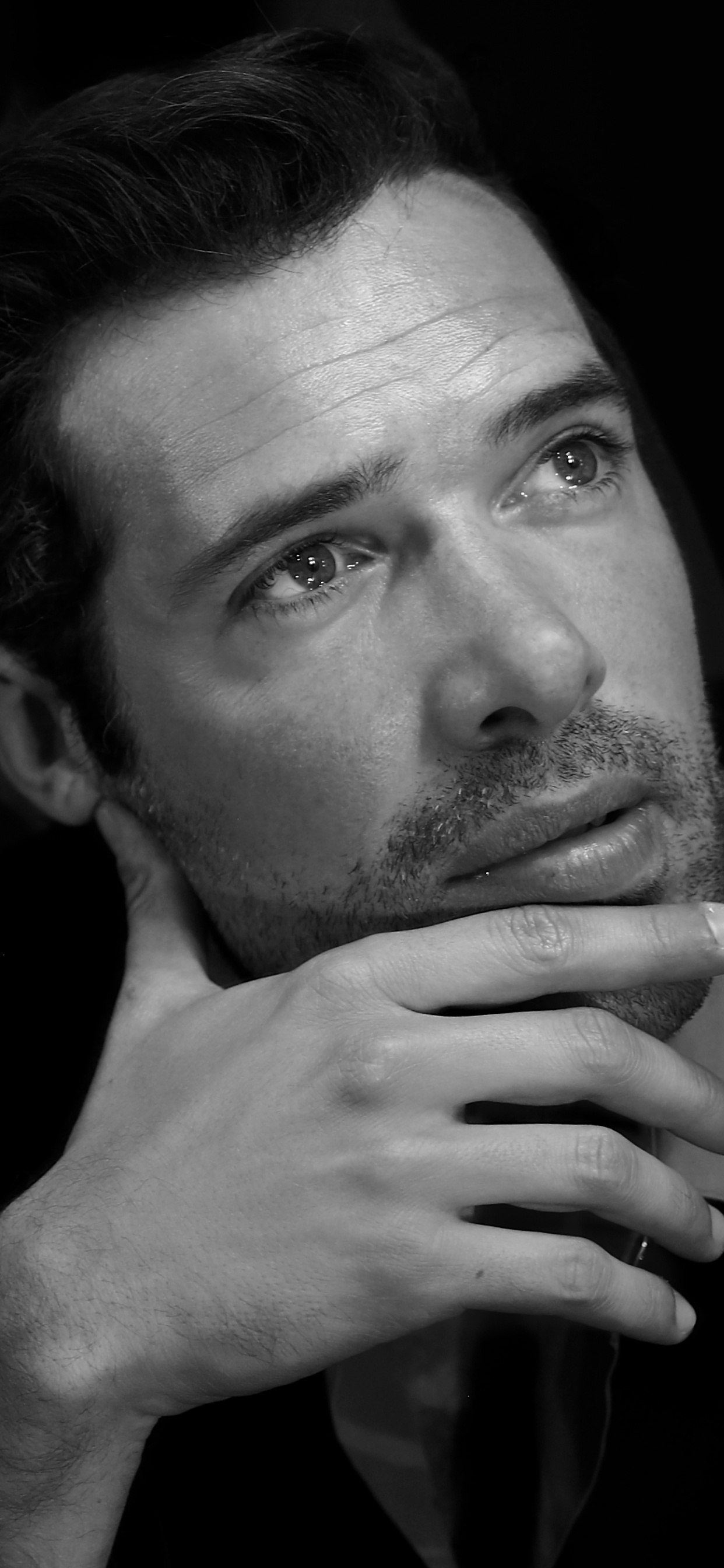 Обои волосы на лице, подбородок, мужчина, джентльмен, темнота в разрешении 1242x2688