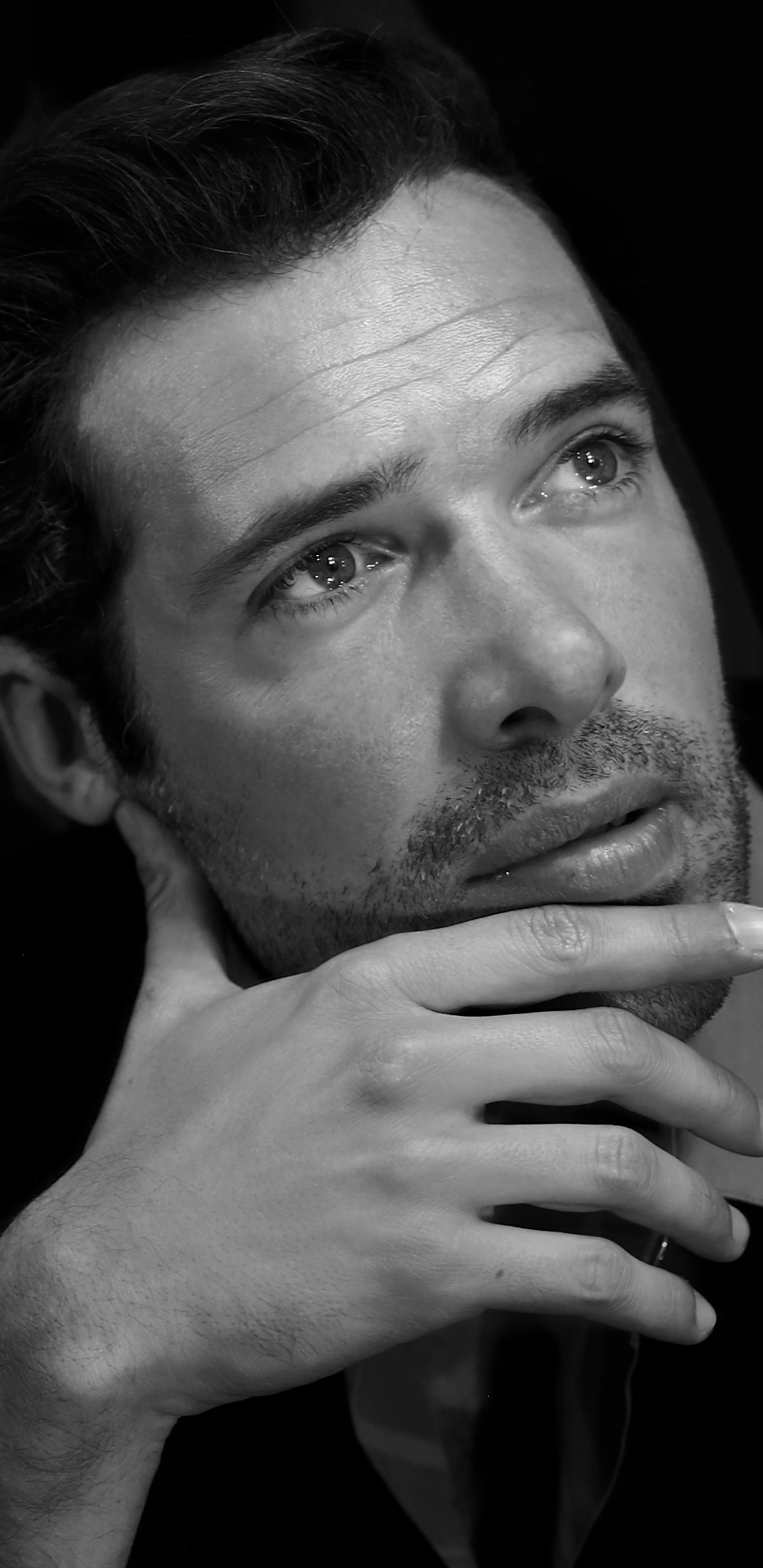 Обои волосы на лице, подбородок, мужчина, джентльмен, темнота в разрешении 1440x2960