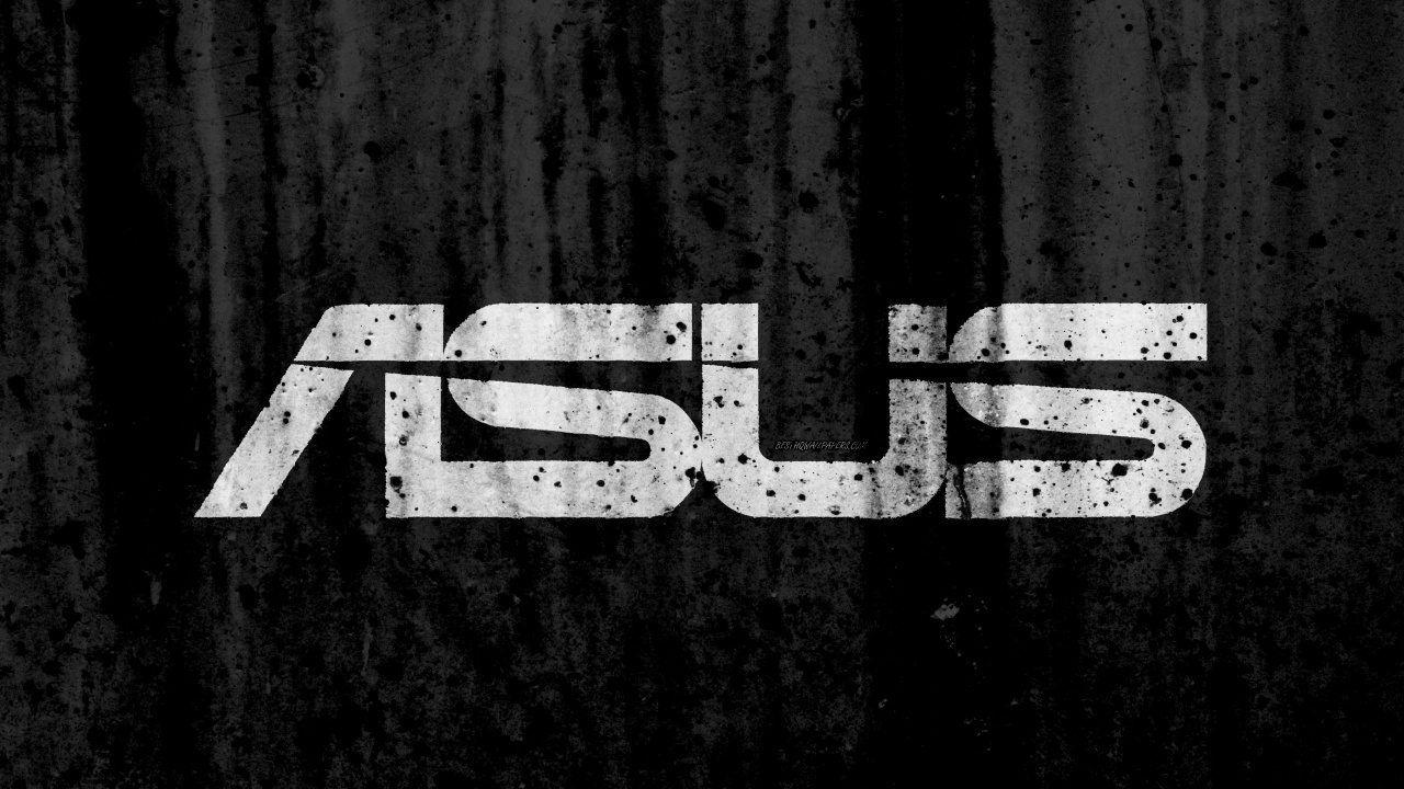 Обои asus, лого, текст, черный, монохромный в разрешении 1280x720