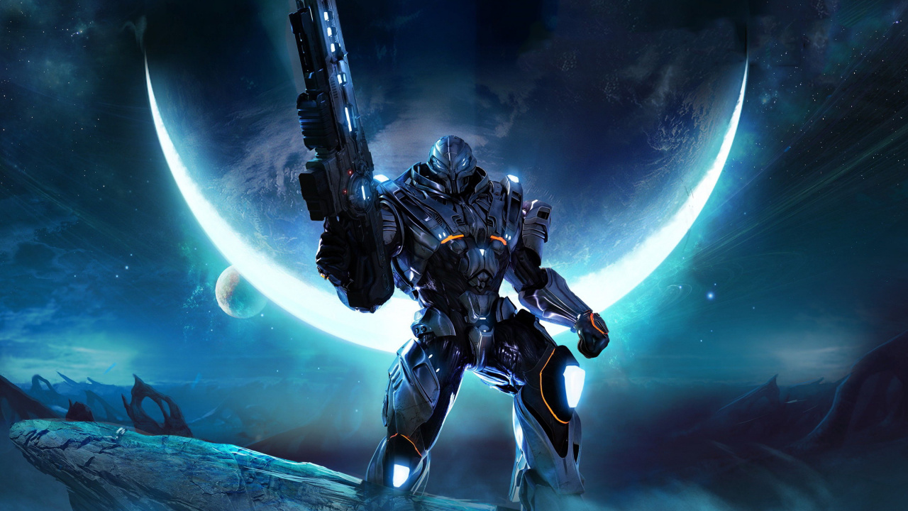 Обои солдат, компьютерная игра, игры, космос, фигурка в разрешении 1280x720