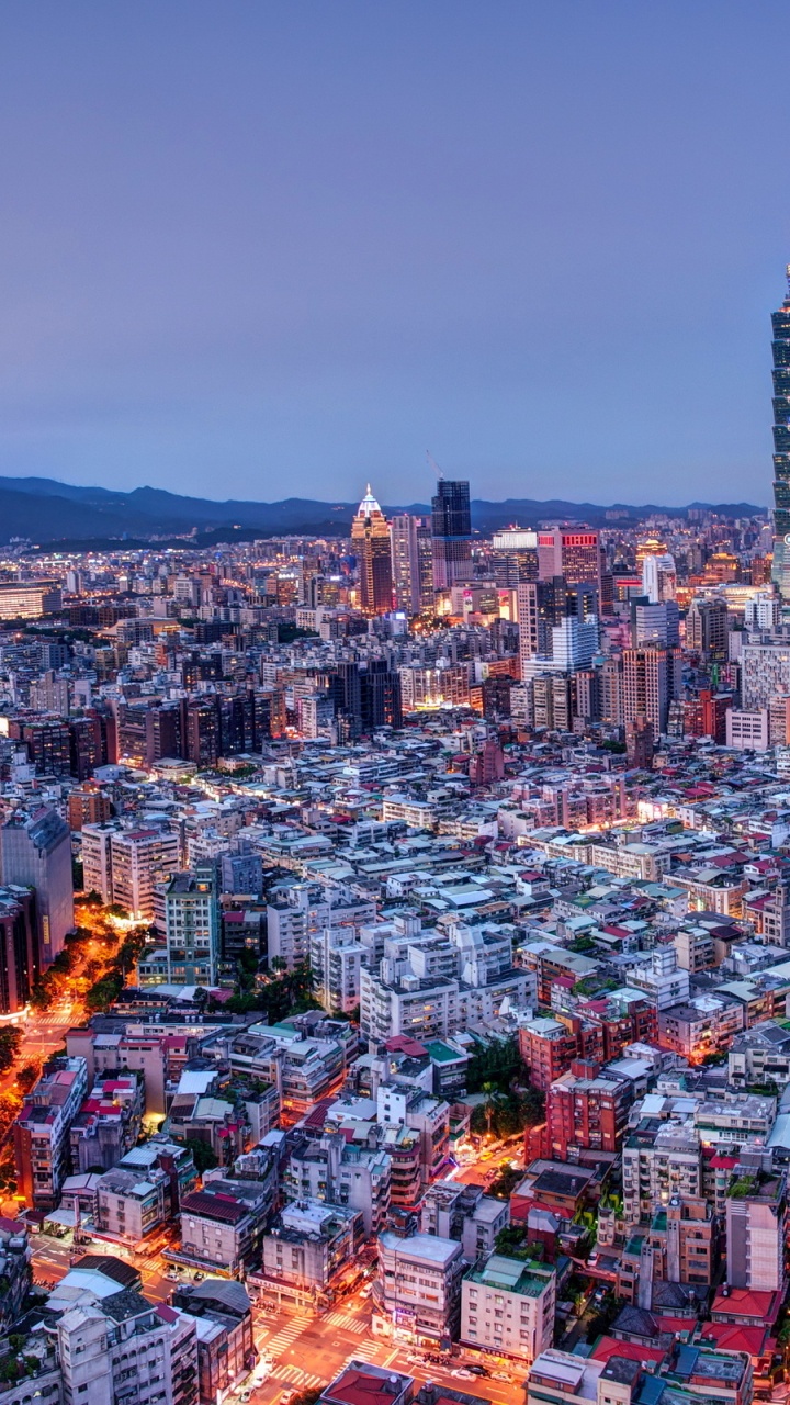 Обои Тайбэй 101, городской пейзаж, город, городской район, метрополия в разрешении 720x1280