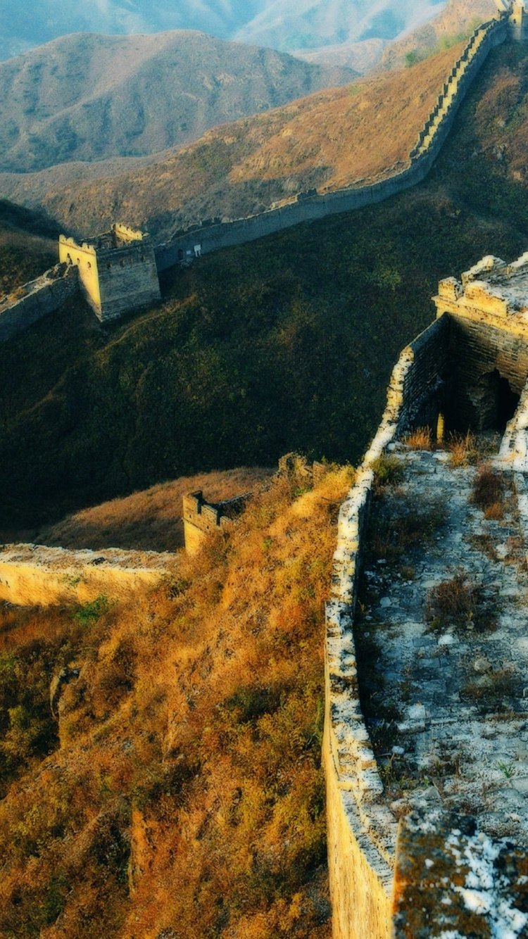 Обои великая Китайская стена, История Великой Китайской стены, гора, рок, формирование в разрешении 750x1334