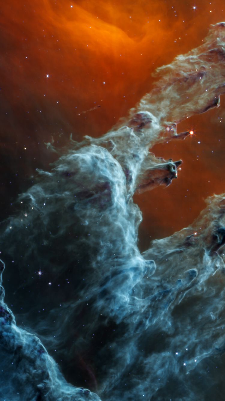 Обои космос, Космический Телескоп Джеймса Вебба, Джеймс Уэбб, Столпы творения, космический телескоп в разрешении 750x1334