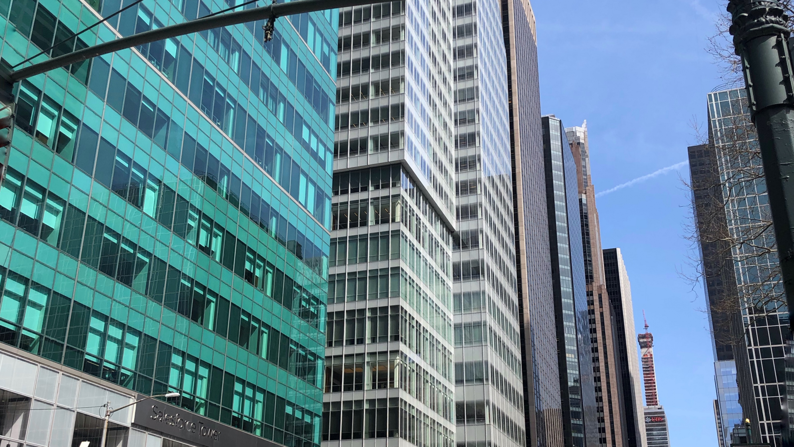 Обои Нью-Йорк, окно, башня, метрополия, город в разрешении 2560x1440