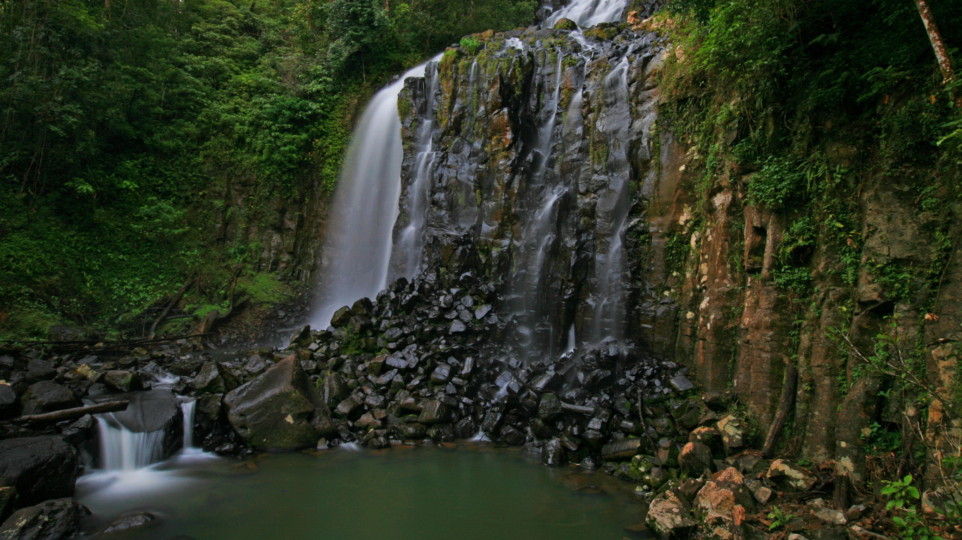 Обои Квинсленд, водопад, природа, гидроресурсы, водоем в разрешении 1366x768