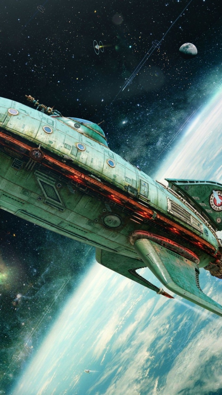 Обои Футурама пространства, Научная фантастика, планета экспресс, космический аппарат, неопознанный летающий объект в разрешении 720x1280