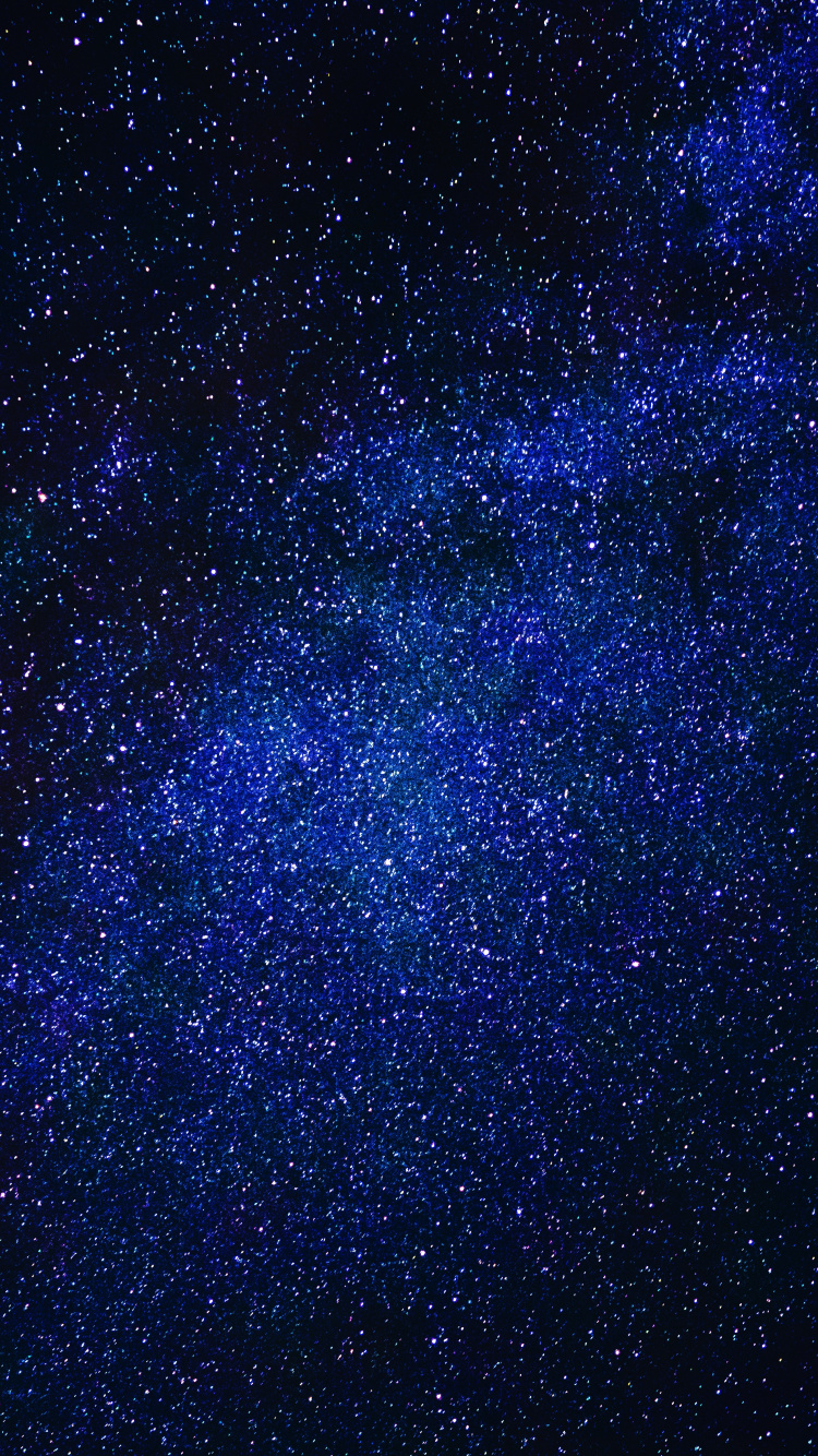 Обои звезда, Галактика, Млечный Путь, синий, черный в разрешении 750x1334