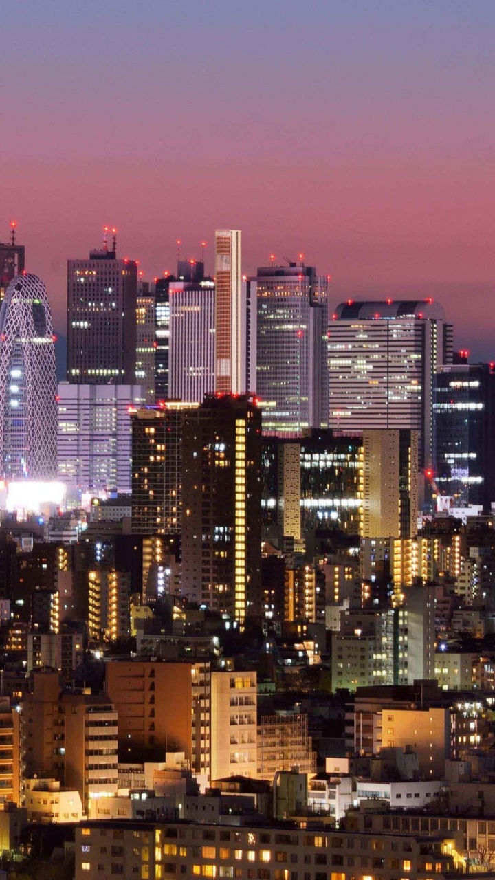 Обои линия горизонта, городской пейзаж, город, метрополия, городской район в разрешении 720x1280