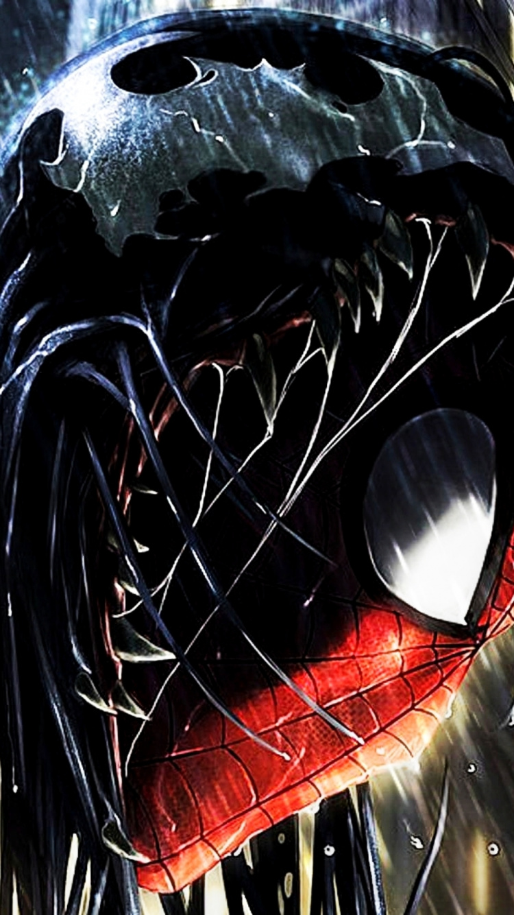 Обои человек-паук, веном, комиксы Марвел, комиксы, симбионт в разрешении 750x1334