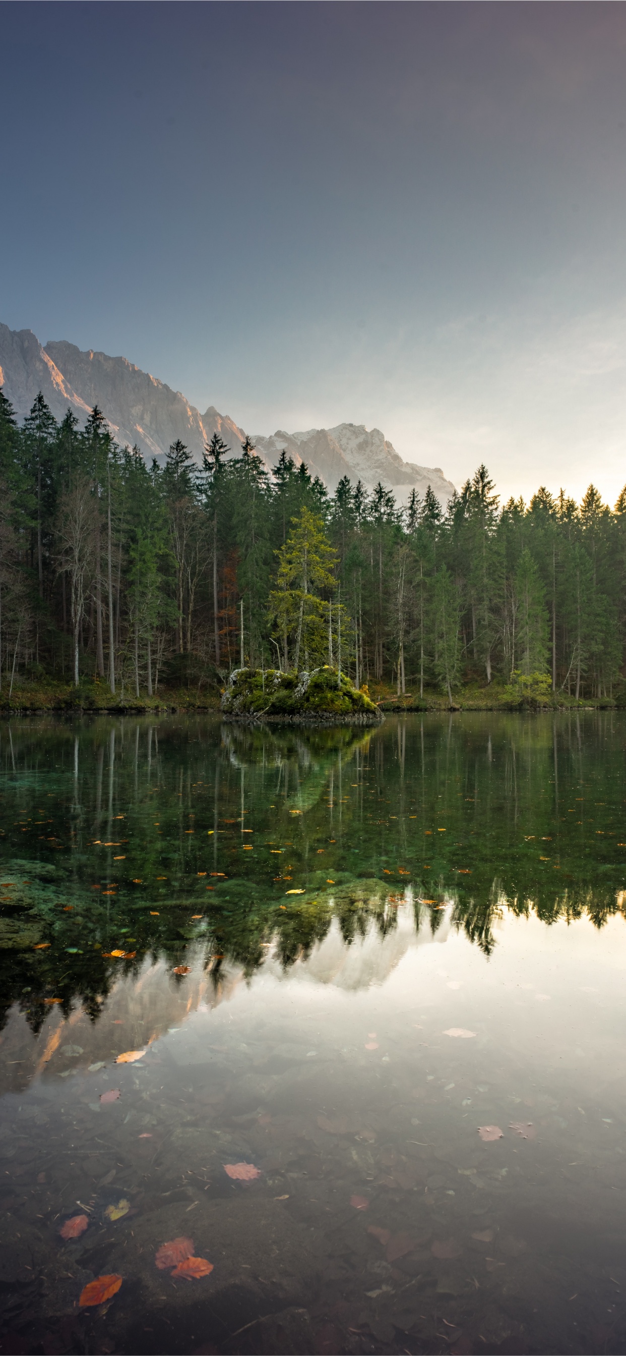 Обои отражение, природа, водоем, озеро, дикая местность в разрешении 1242x2688