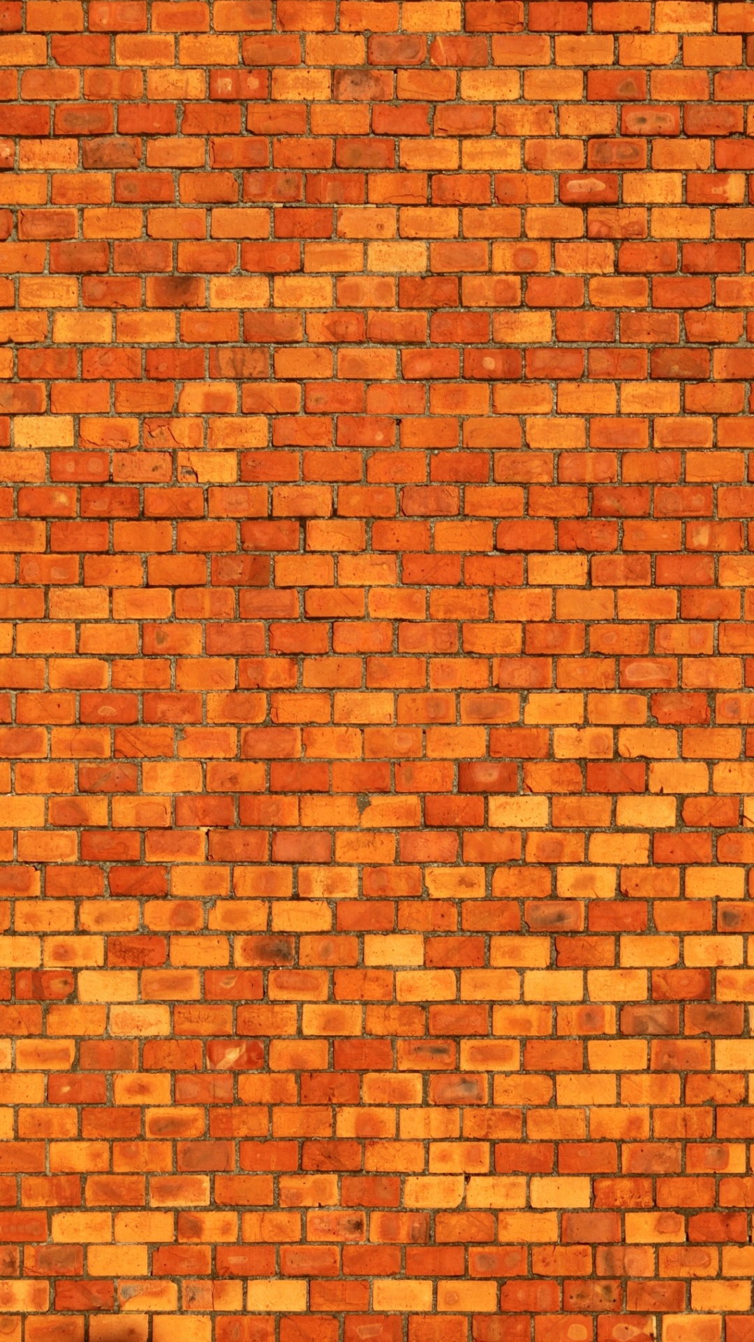 Обои кирпич, стена, кирпичная кладка, Апельсин, узор в разрешении 1080x1920