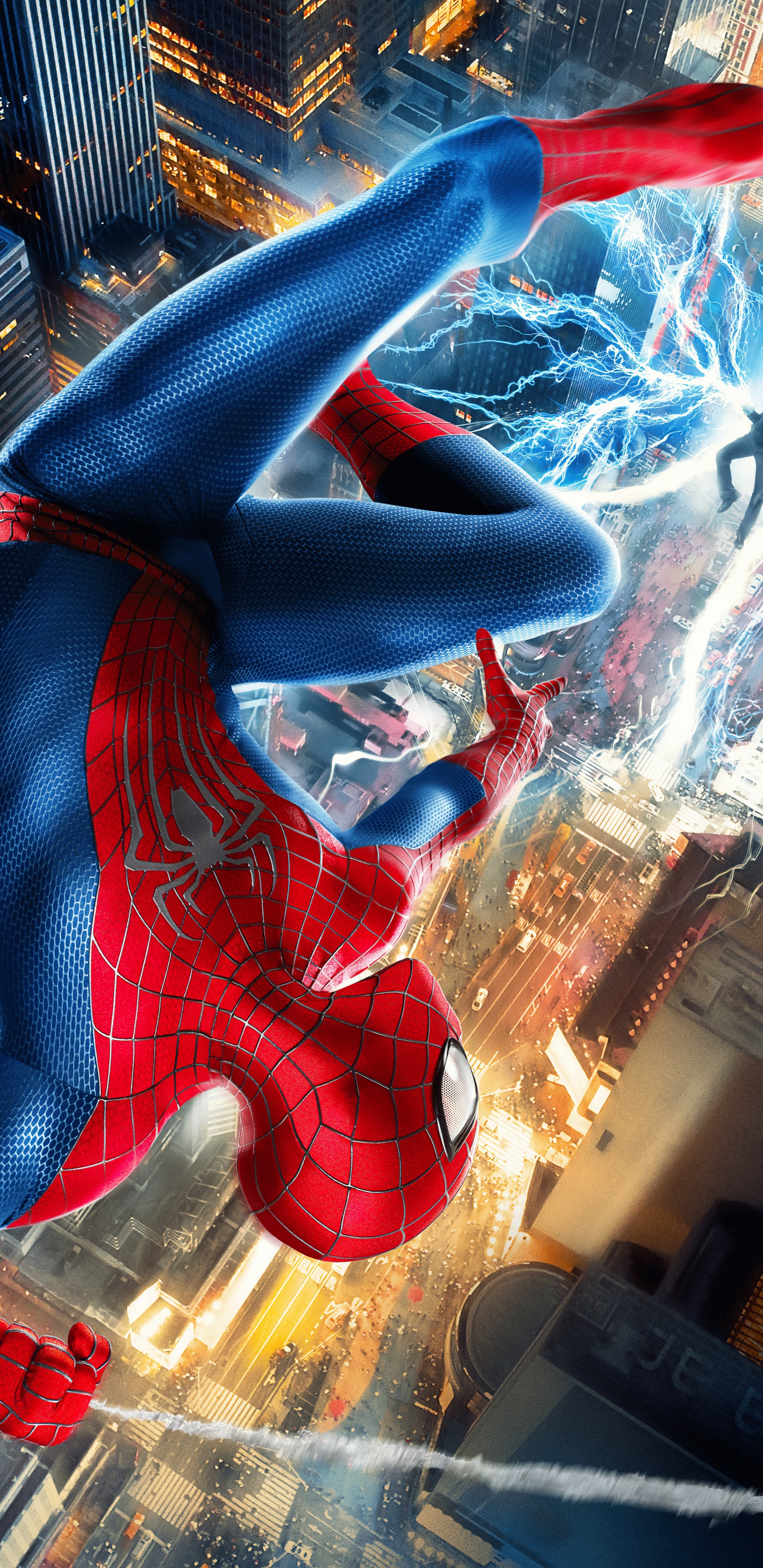 Обои удивительный человек-паук 2 телефон, электро, Новый Человек-Паук 2, комиксы Марвел, я электро в разрешении 1440x2960