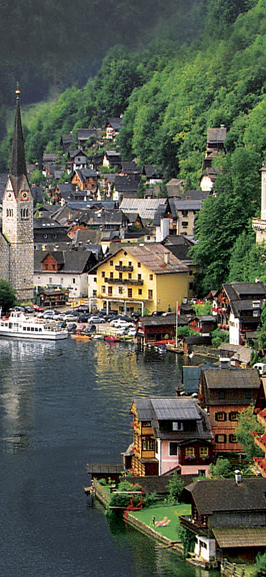 Обои горная деревня, городок, вода, реки, горная станция в разрешении 1125x2436