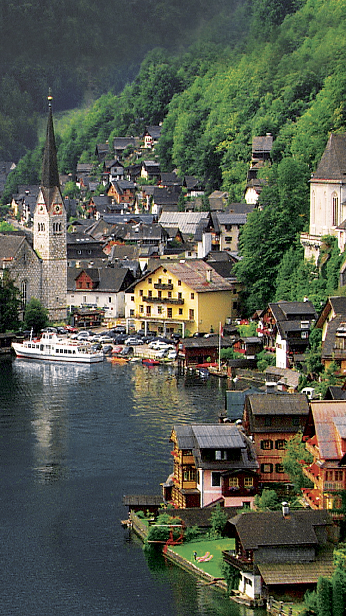 Обои горная деревня, городок, вода, реки, горная станция в разрешении 1440x2560