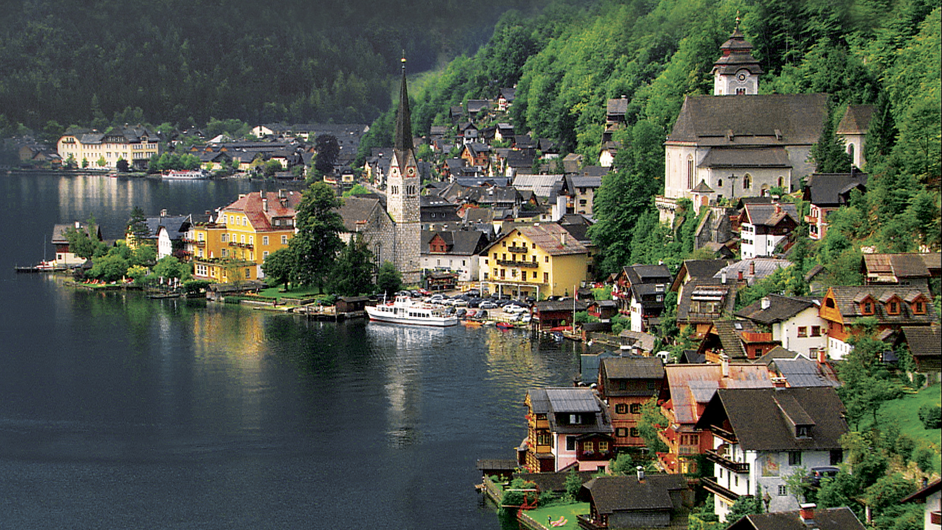 Обои горная деревня, городок, вода, реки, горная станция в разрешении 1920x1080