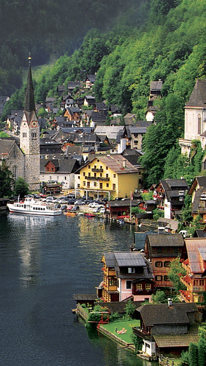 Обои горная деревня, городок, вода, реки, горная станция в разрешении 720x1280