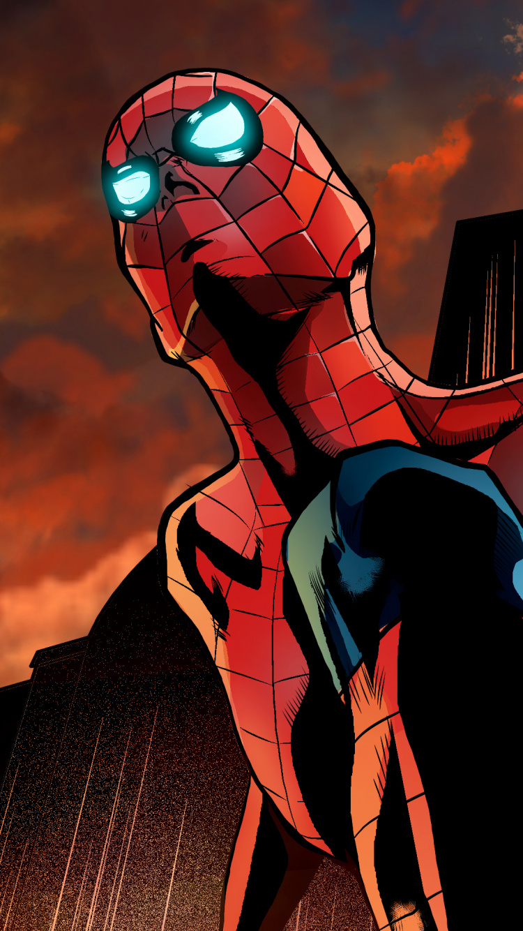 Обои супергерой, человек-паук, арт, цифровое искусство, артист в разрешении 750x1334