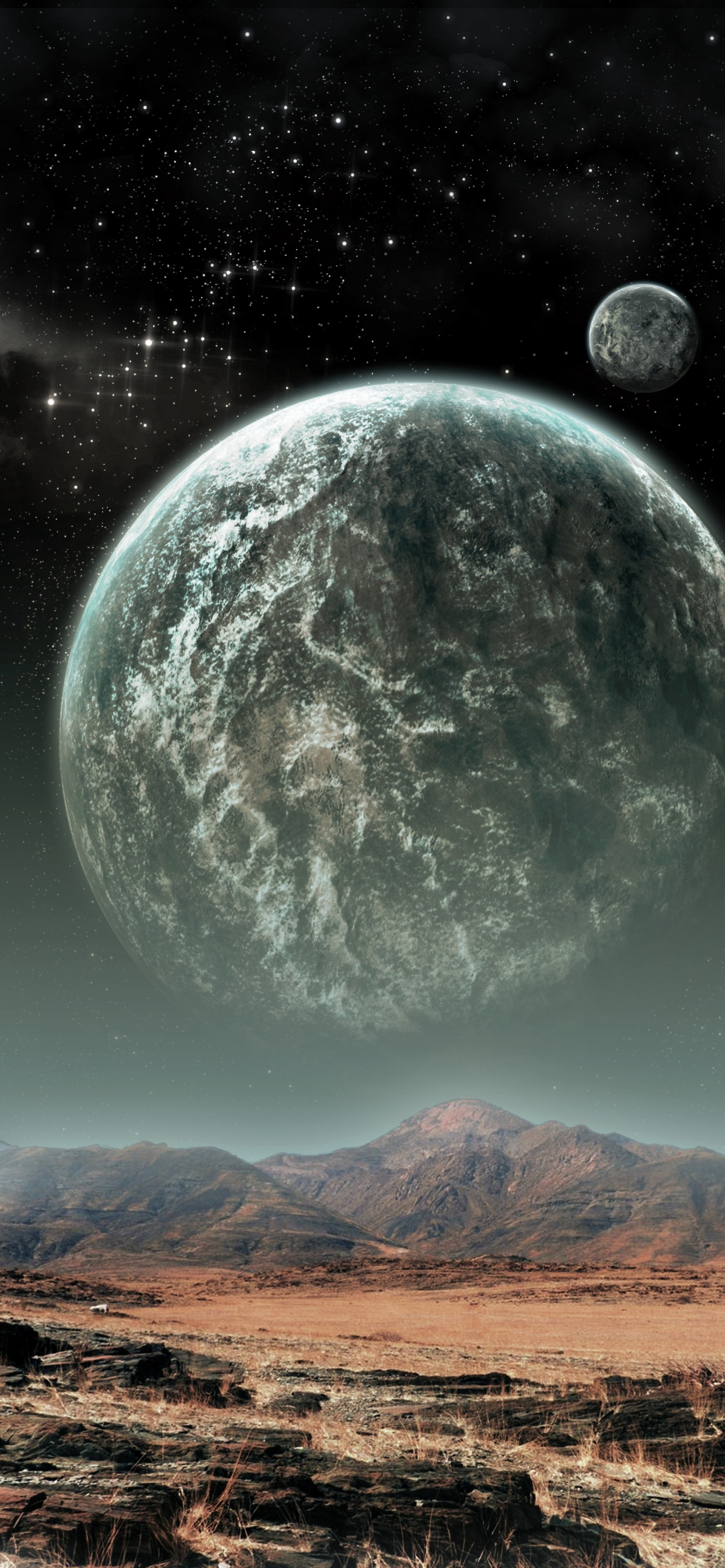 Обои планета, арт, Вселенная, астрономический объект, природа в разрешении 1242x2688