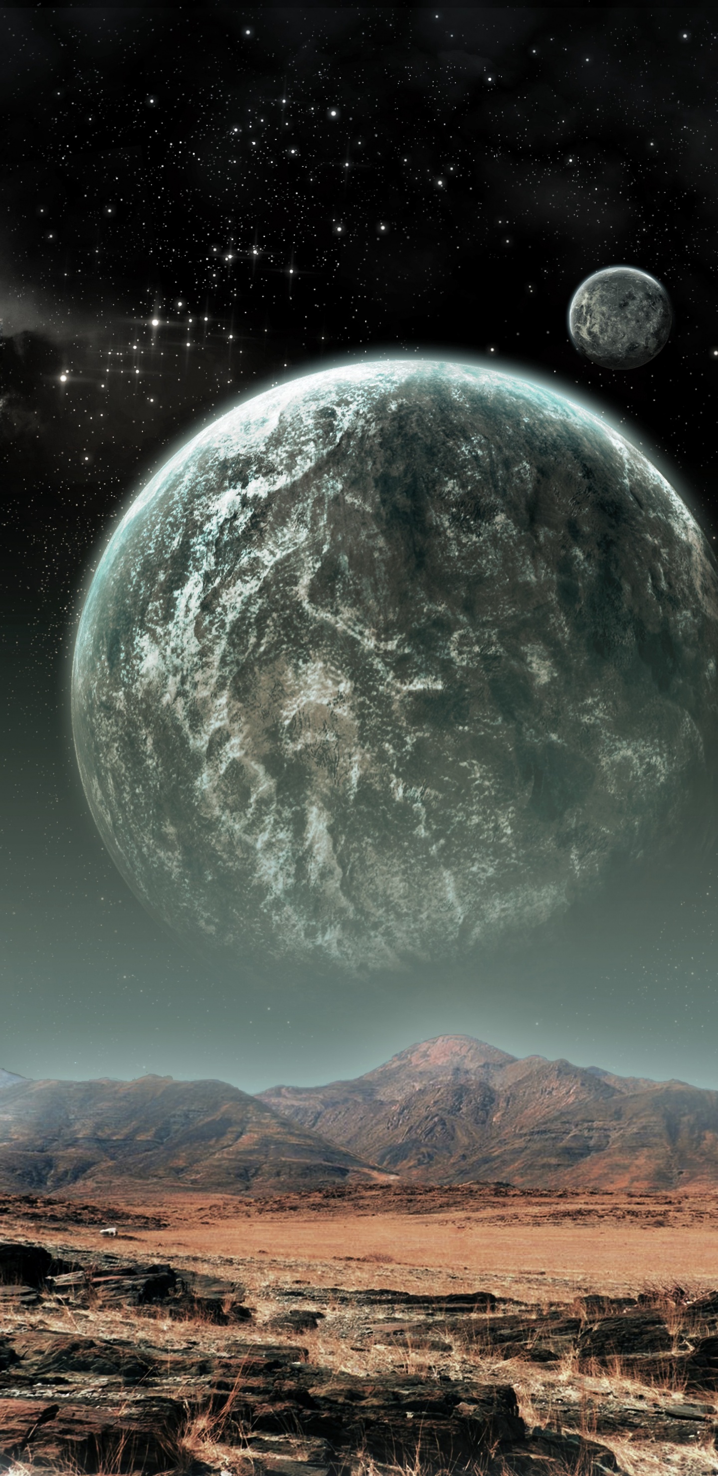 Обои планета, арт, Вселенная, астрономический объект, природа в разрешении 1440x2960