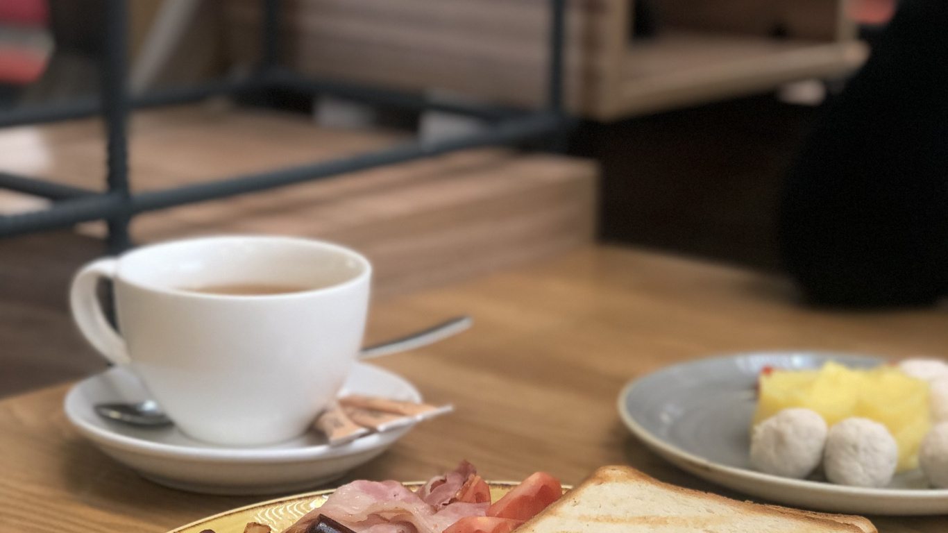 Обои завтрак, полноценный завтрак, serveware, кофейная чашка, пища в разрешении 1366x768