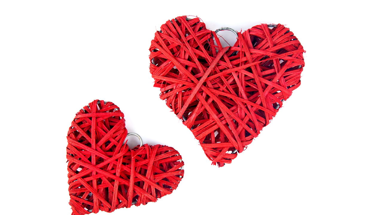 Обои сердце, красный цвет, любовь, датировка в разрешении 1280x720