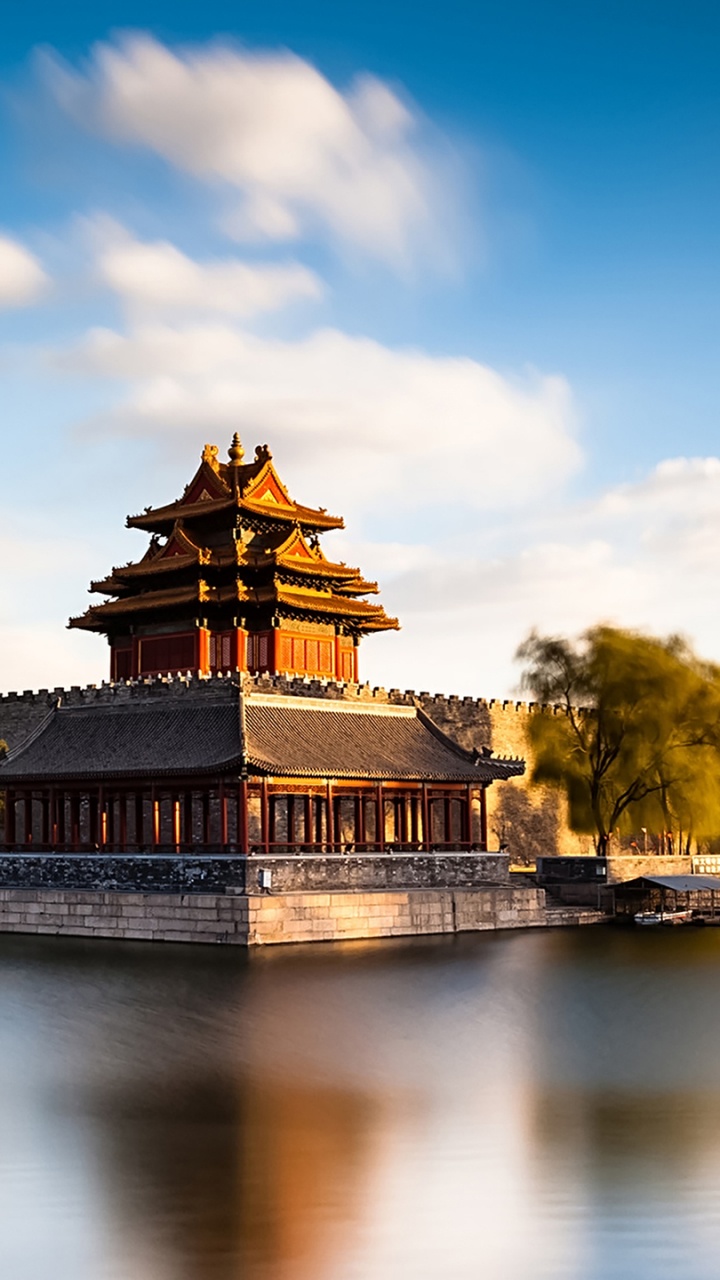 Обои ориентир, природа, вода, отражение, пейзажная живопись в разрешении 720x1280