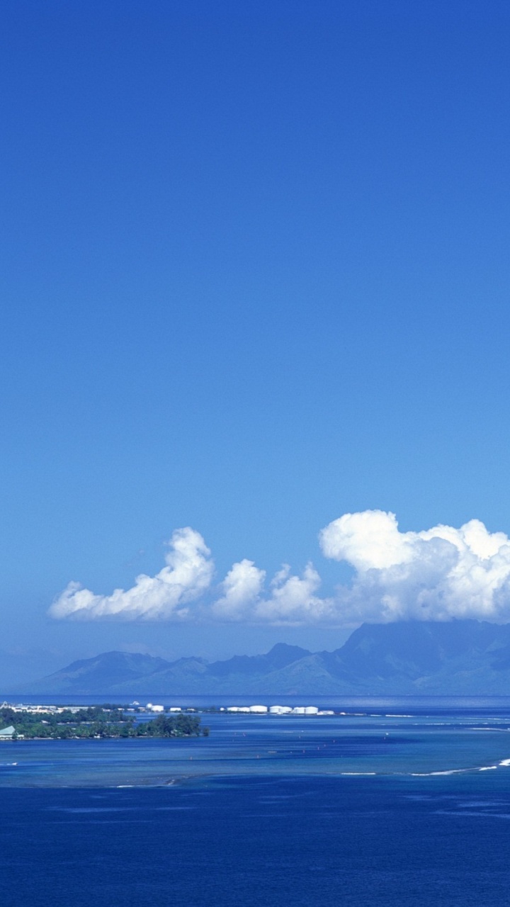 Обои статуя Гуань Инь, облако, море, океан, горизонт в разрешении 720x1280