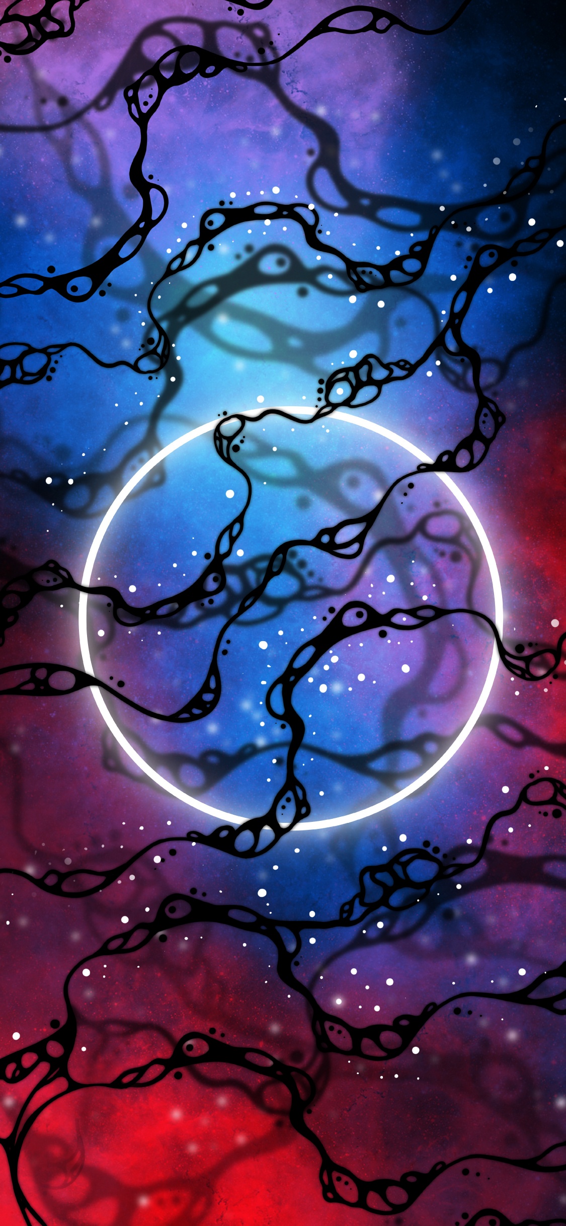 Обои вода, жидкий, лазурный, пурпур, арт в разрешении 1125x2436