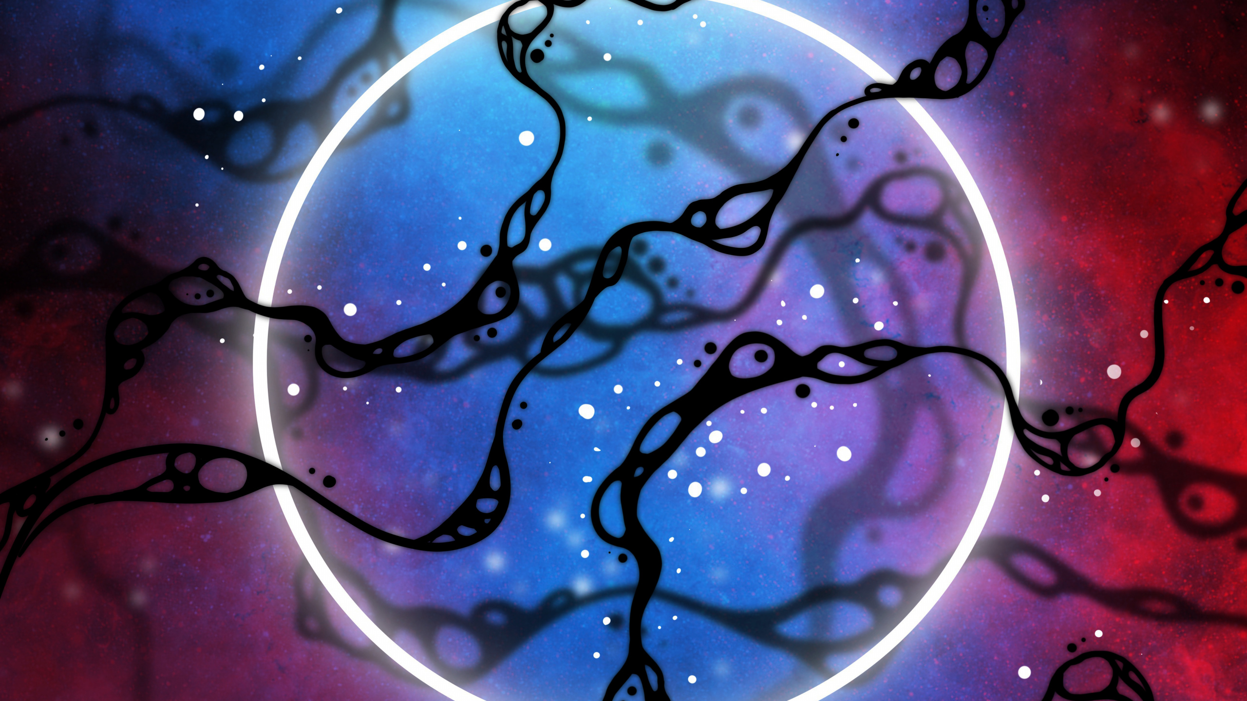 Обои вода, жидкий, лазурный, пурпур, арт в разрешении 2560x1440