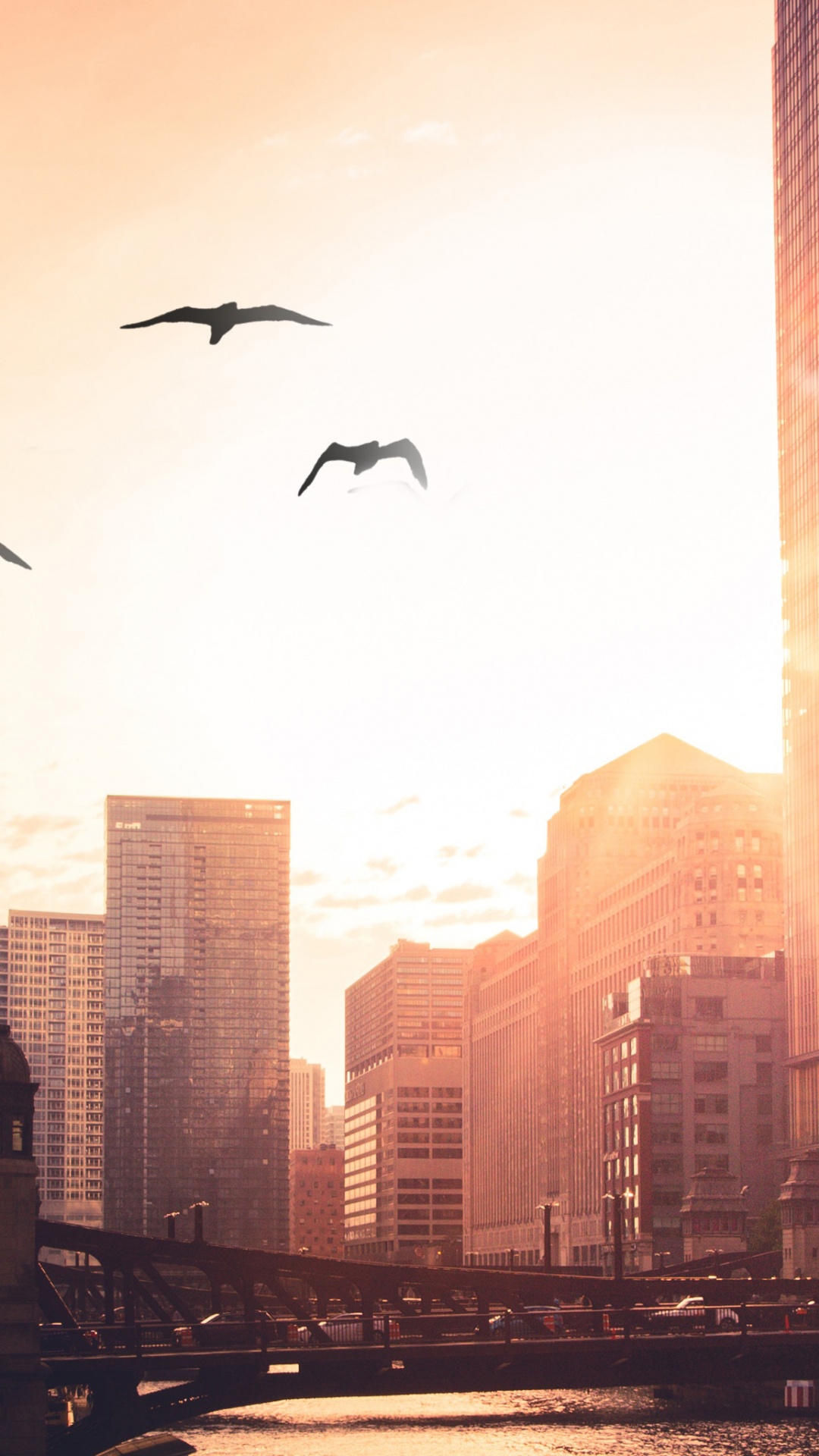 Обои облако, небо, городской пейзаж, город, утро в разрешении 1080x1920