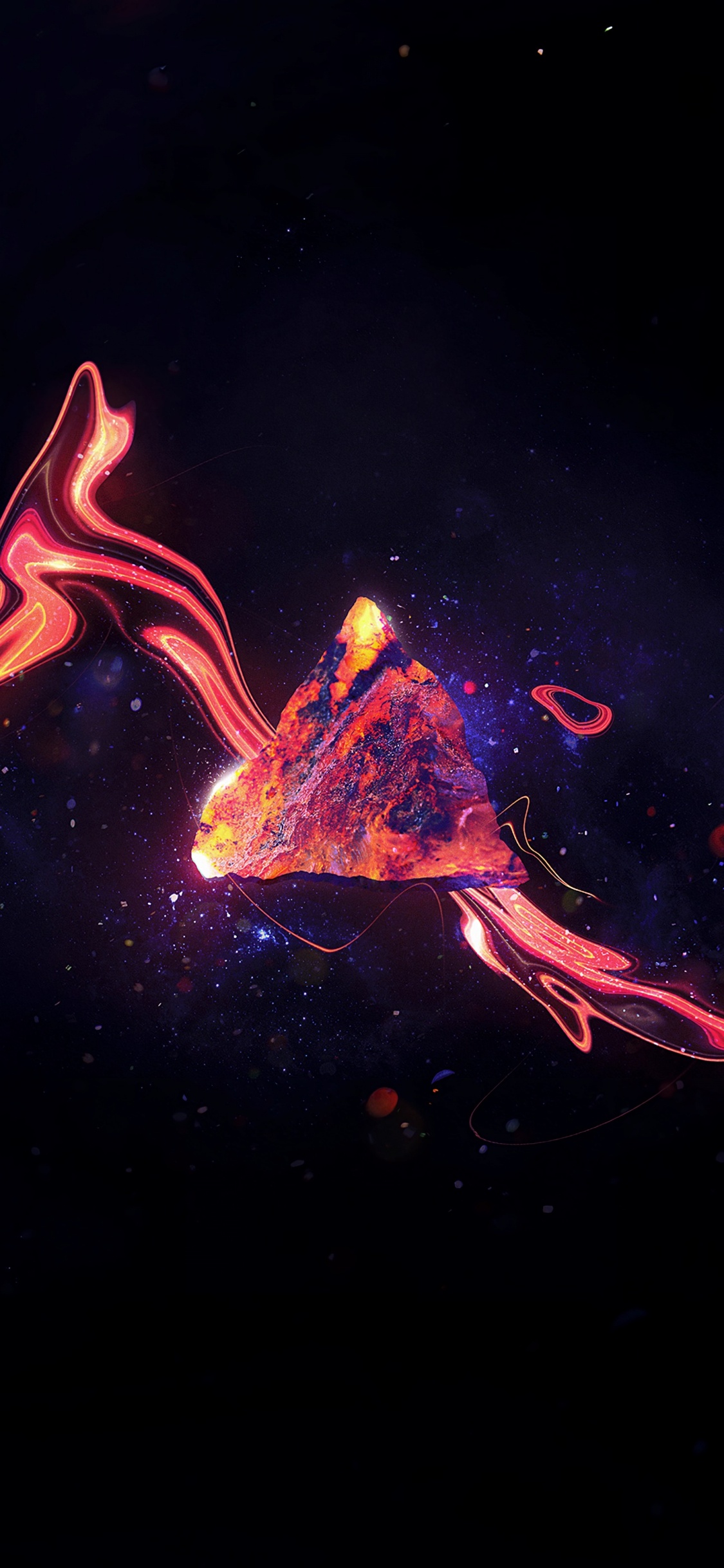 Обои черный, красный цвет, свет, вода, темнота в разрешении 1125x2436