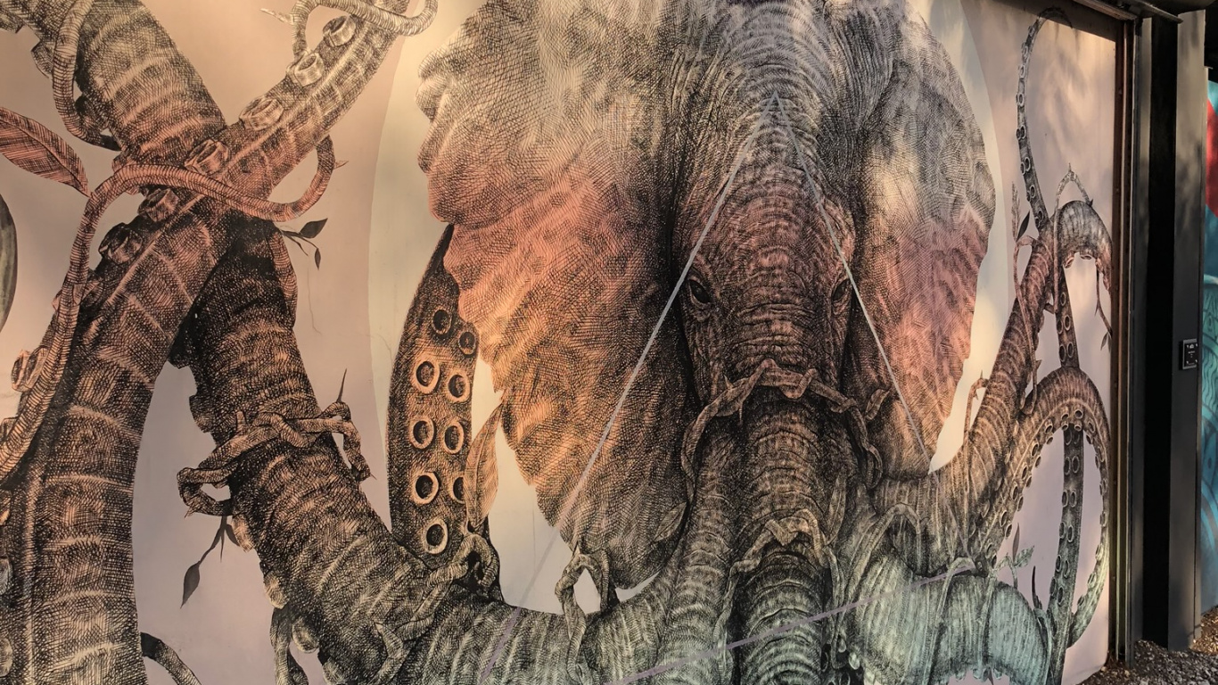 Обои арт, уличное искусство, граффити, фреска, визуальное искусство в разрешении 1366x768