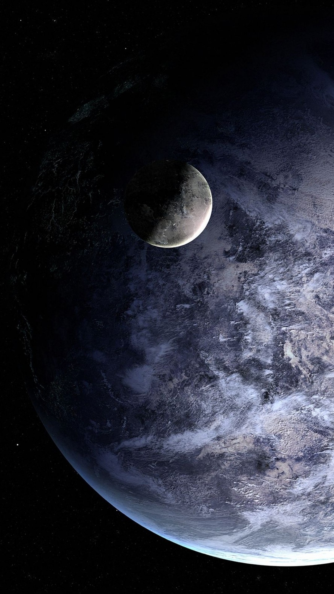 Обои смартфон, телефон, атмосфера, луна, полумесяц в разрешении 1080x1920
