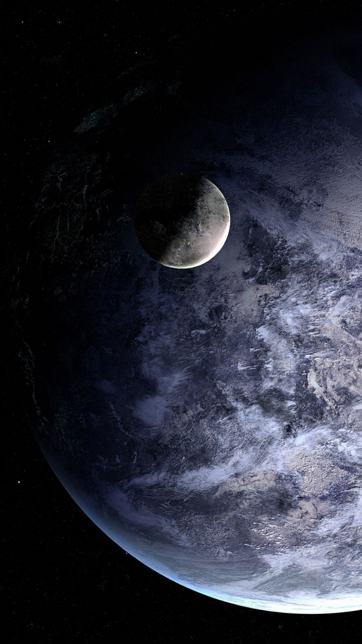 Обои смартфон, телефон, атмосфера, луна, полумесяц в разрешении 720x1280