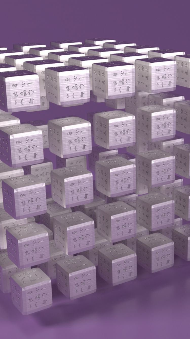 Обои куб, пурпур, прямоугольник, квадрат, формы в разрешении 750x1334