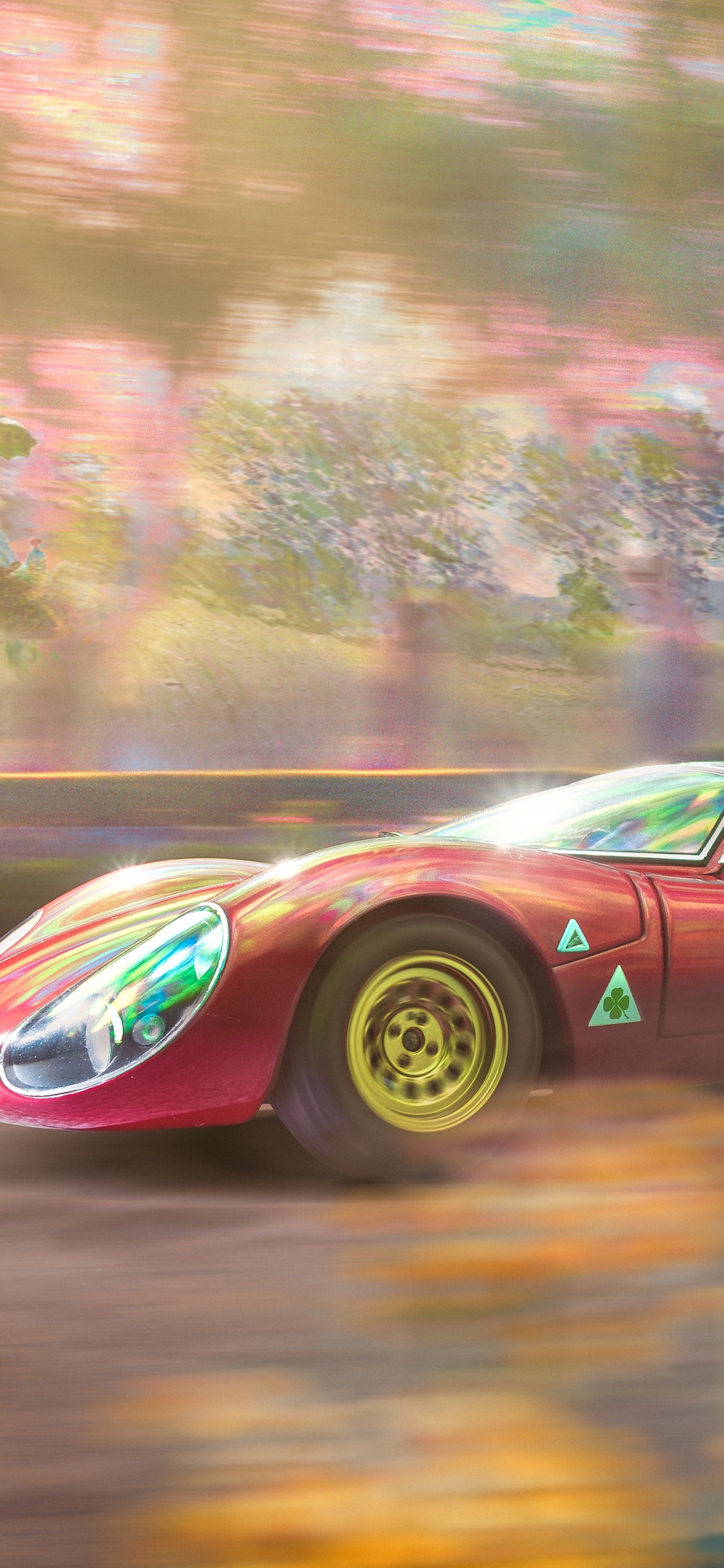 Обои Альфа Ромео, авто, спорткар, гоночный автомобиль, кузов купе в разрешении 1125x2436