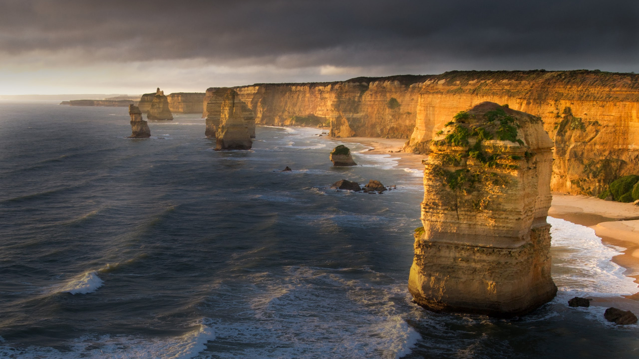 Обои обрыв, рок, море, побережье, берег в разрешении 1280x720