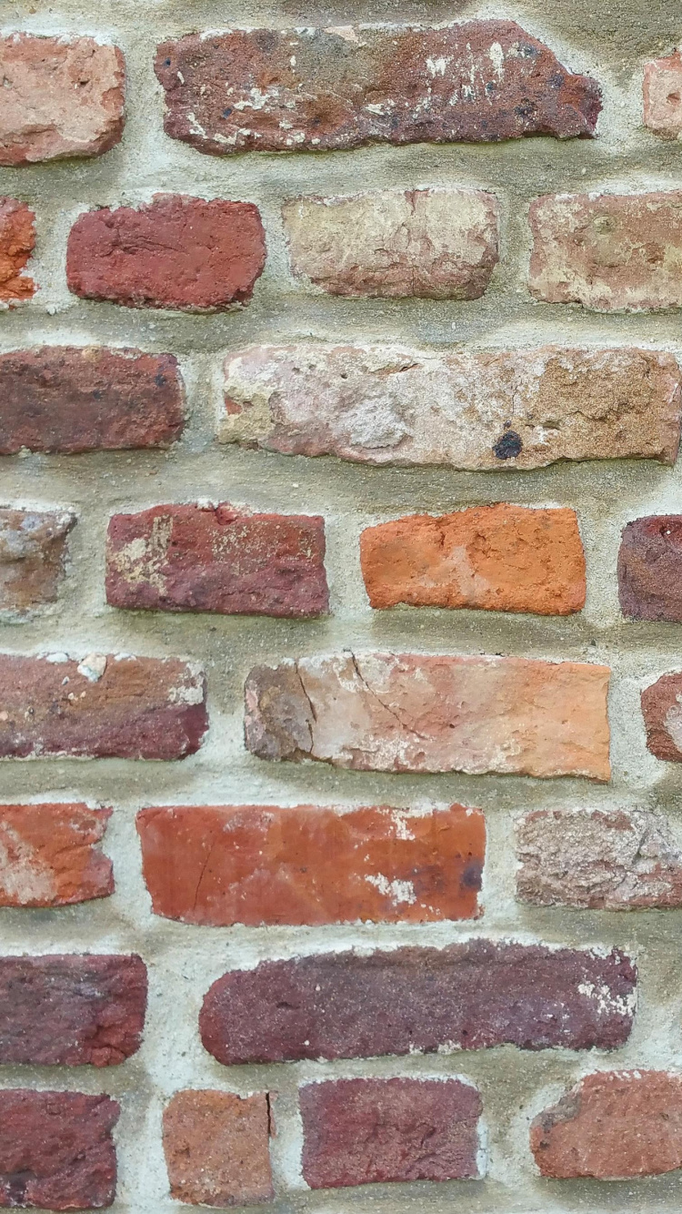 Обои стена, каменная стена, кирпич, кирпичная кладка, текстура в разрешении 750x1334